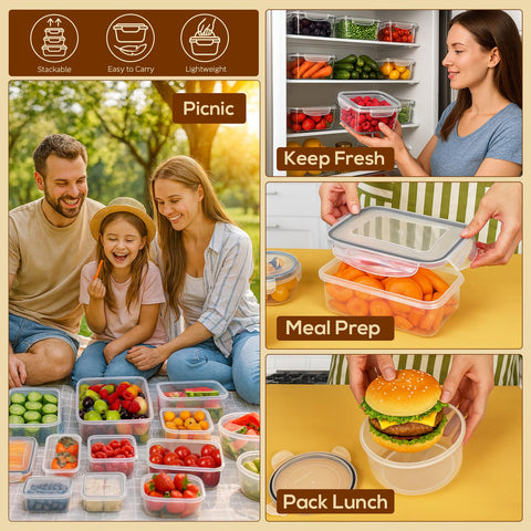 Forest Breathing 25 containers and 25 lids cover a full meal-prep set