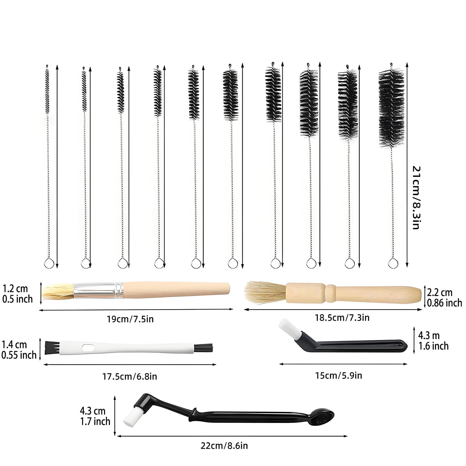 Forever Bene straw brush long handle ideal for reaching narrow bottle openings