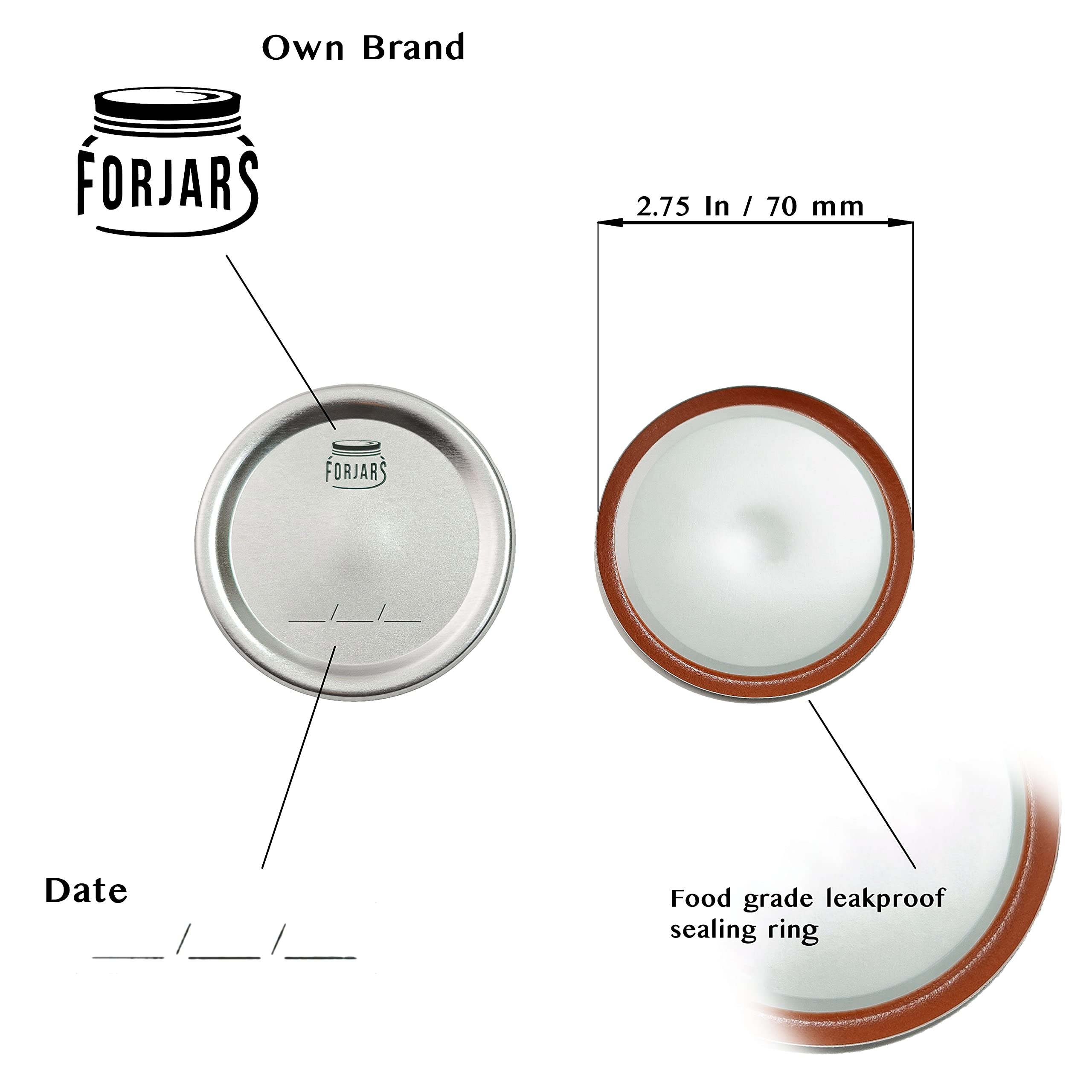 FORJARS regular-mouth lids compatible with Ball jars extend jar usability.