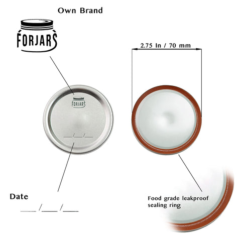 FORJARS regular-mouth lids compatible with Ball jars extend jar usability.