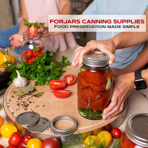 FORJARS ball-compatible regular-mouth lids secure Ball jars for reliable sealing.