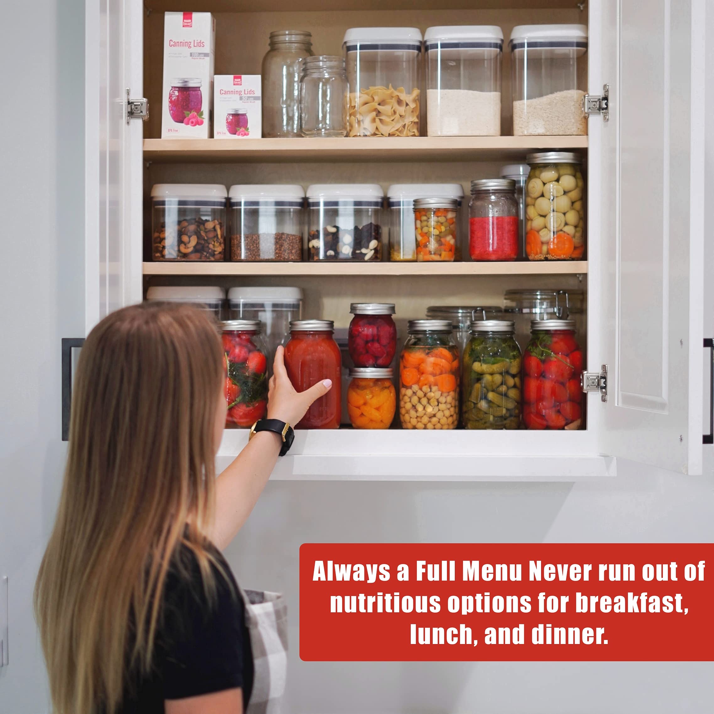 FORJARS lids click into place with a crisp seal for meal prep.