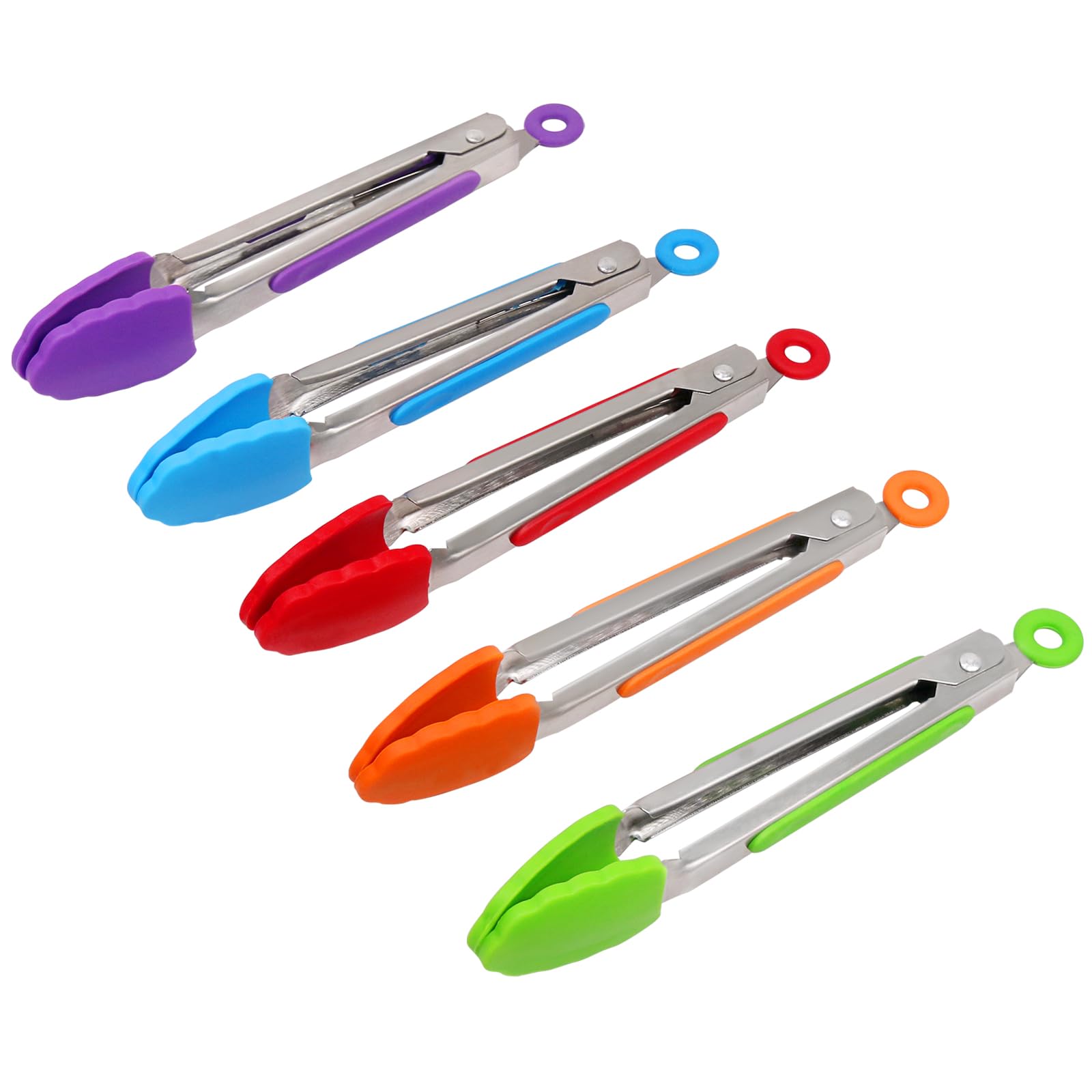 ForTomorrow 7-inch silicone-tipped tongs offer precise control during cooking.