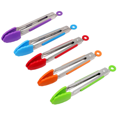 ForTomorrow 7-inch silicone-tipped tongs offer precise control during cooking.
