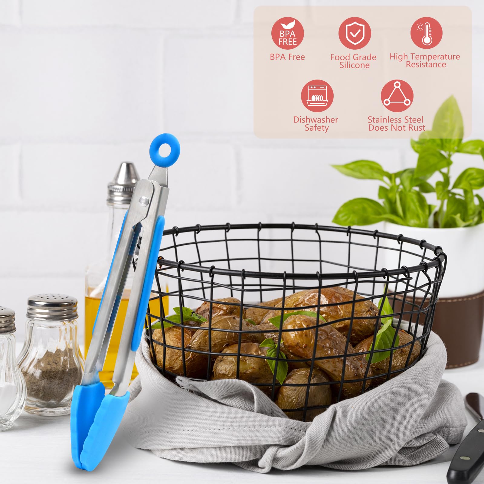 ForTomorrow heat-resistant tongs withstand high-heat cooking up to 460°F.