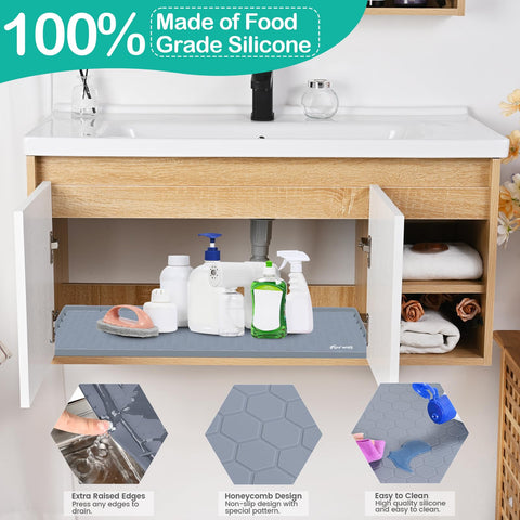ForWOS grey mat cleans easily with damp cloth and mild soap.