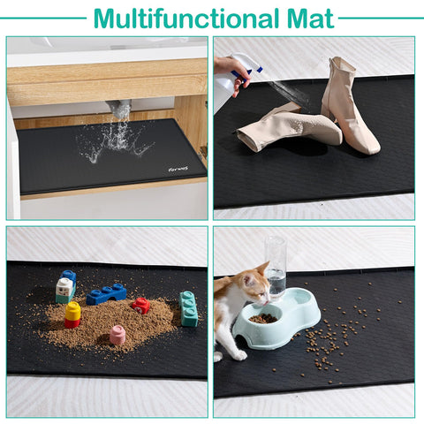 FORWOS versatile under-sink mat for coffee machines and other appliances.