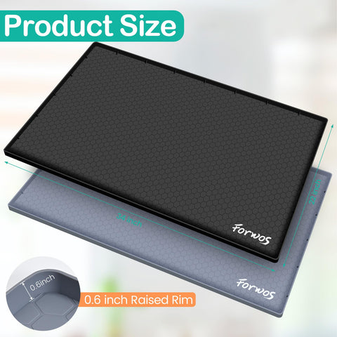 FORWOS silicone cabinet liner with honeycomb pattern fits snugly in cabinets.