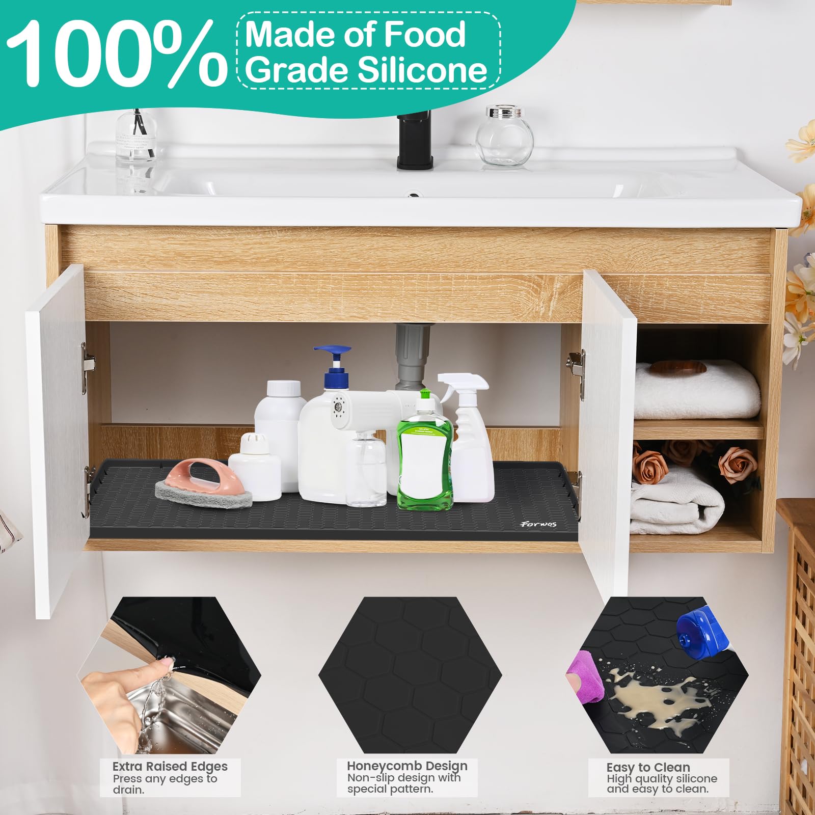 FORWOS waterproof surface wipes clean easily after spills or splashes.