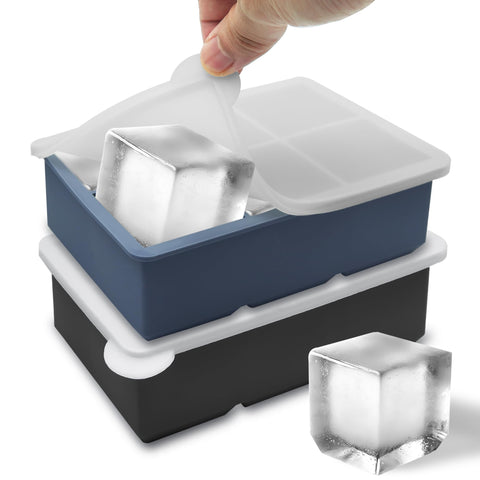 FOSOE silicone big ice molds with easy release for cocktails.