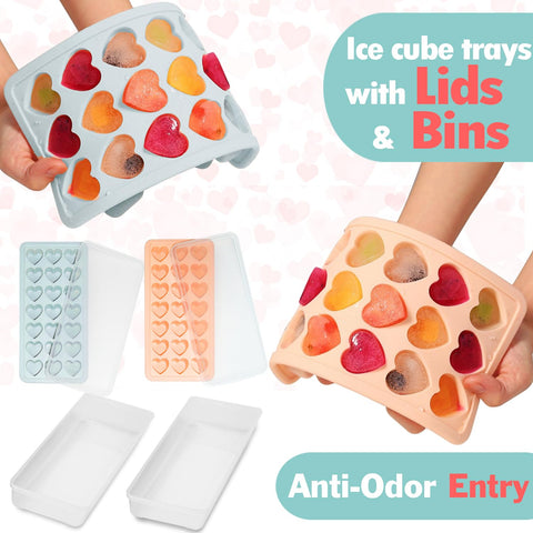 FOSOE 42-heart ice cubes tray for drinks and desserts.