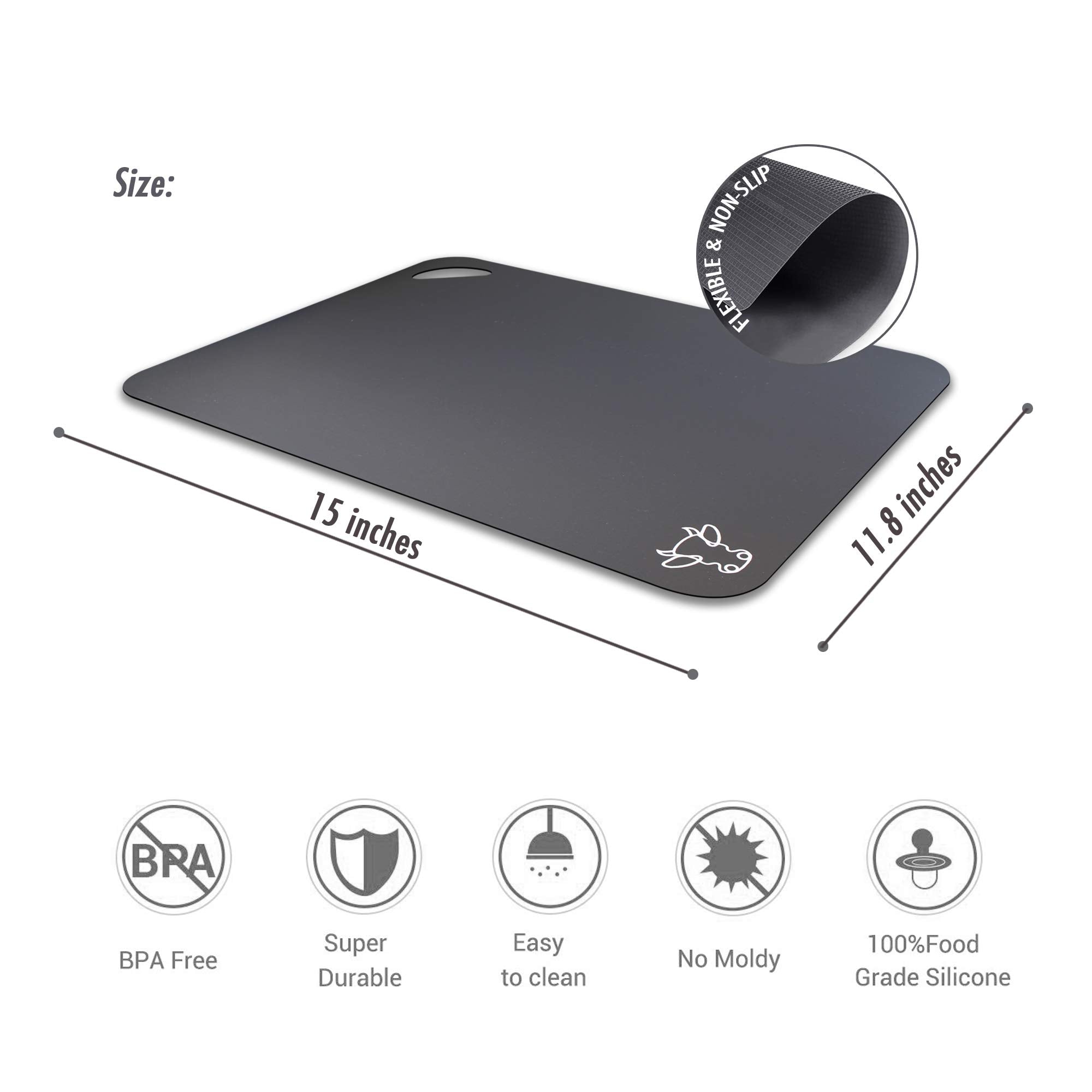 Fotouzy cutting boards with non-slip back prevent sliding on wet counters.