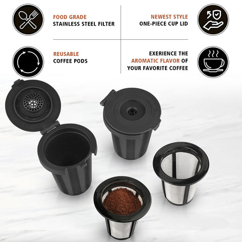 FOTRIC 15-gram capacity accommodates coffee or tea for a quick brew.