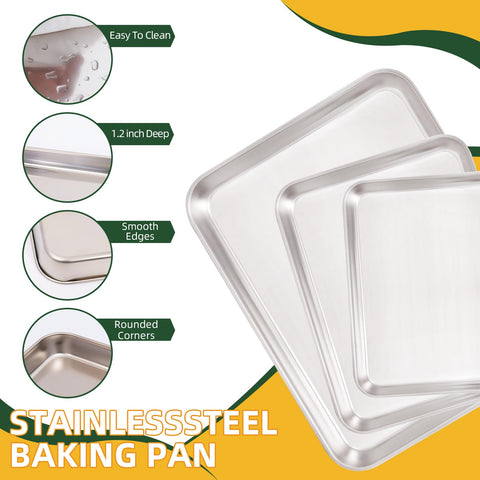 Four-piece baking sheet set with 12-inch pan for larger batches