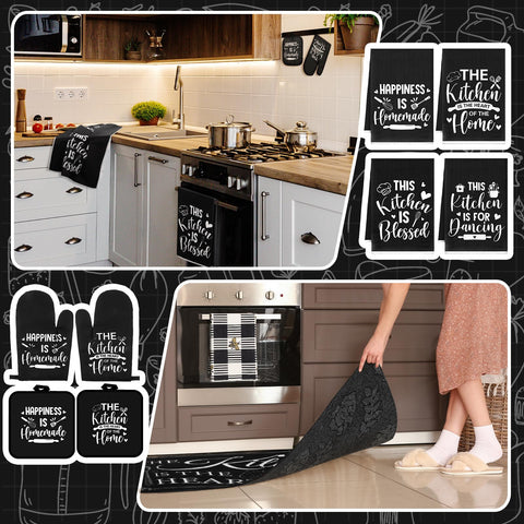 Fourluoo farmhouse decor set arranged in a coordinated kitchen display