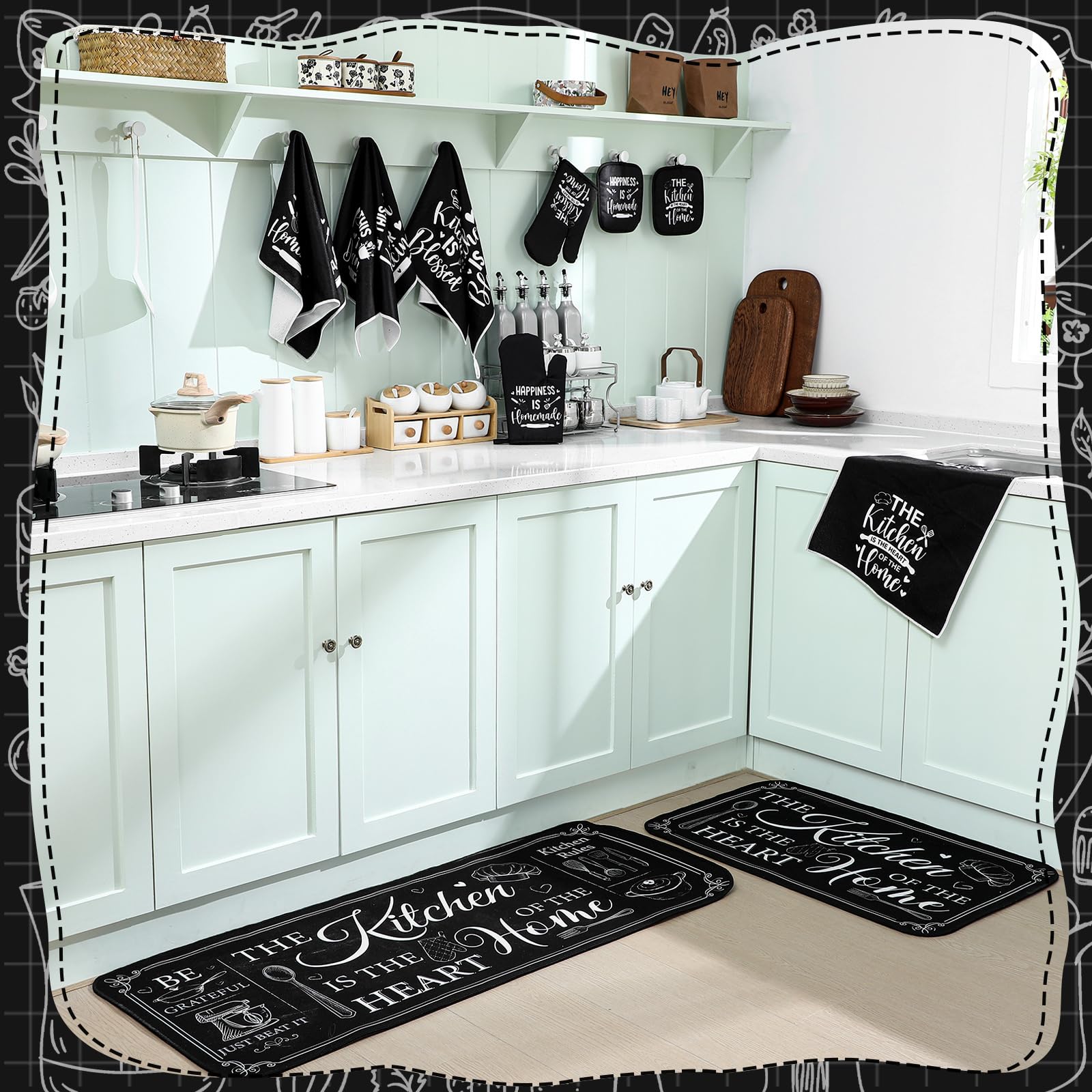 Fourluoo gift-ready farmhouse kitchen set in elegant packaging