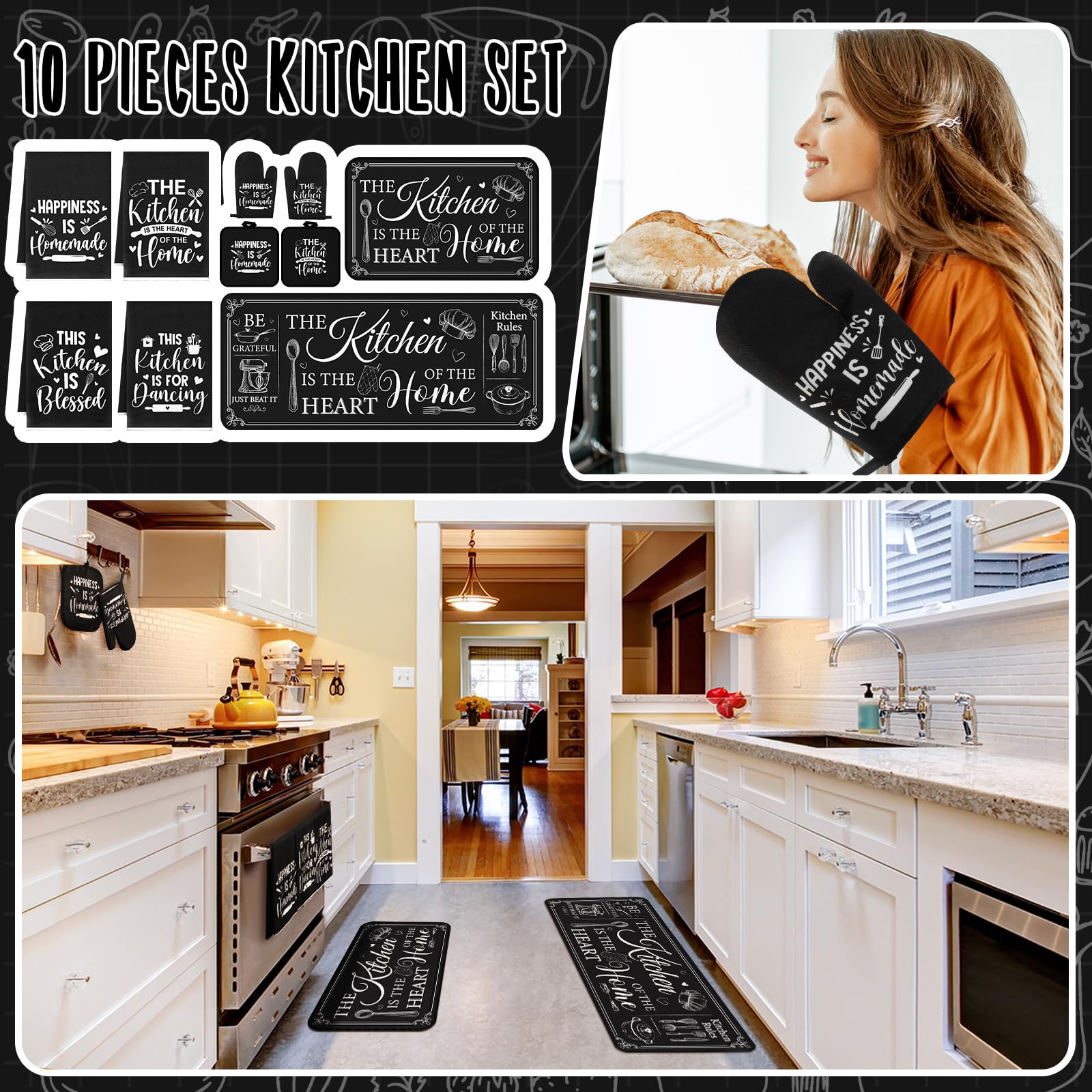Fourluoo small rectangle farmhouse kitchen rug in a cozy setting
