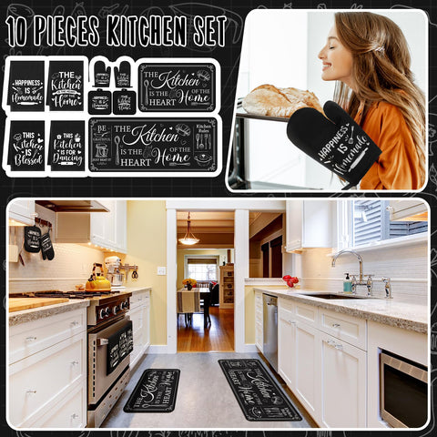 Fourluoo small rectangle farmhouse kitchen rug in a cozy setting