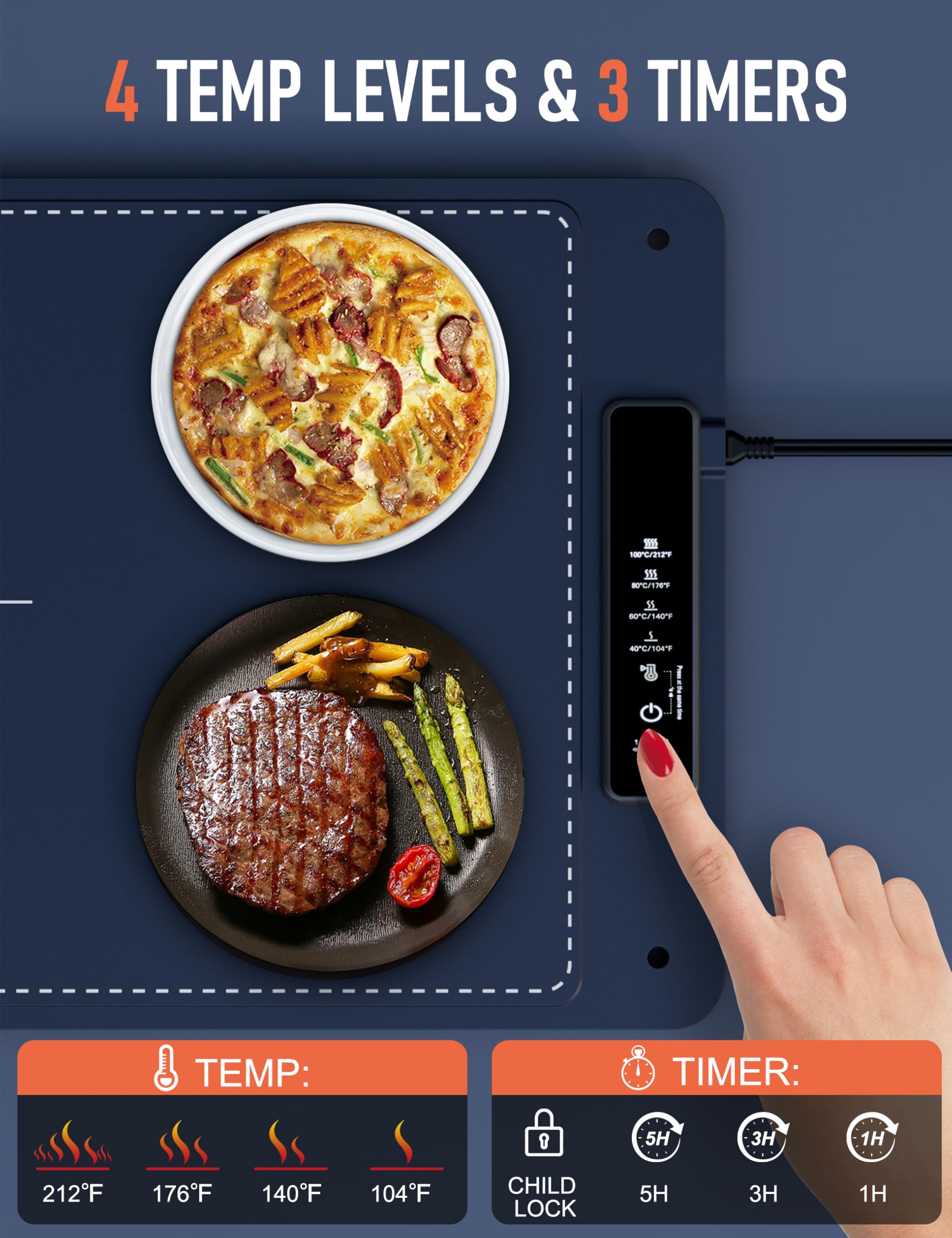 Fousixdi warming mat dual safety features include auto-off and child lock