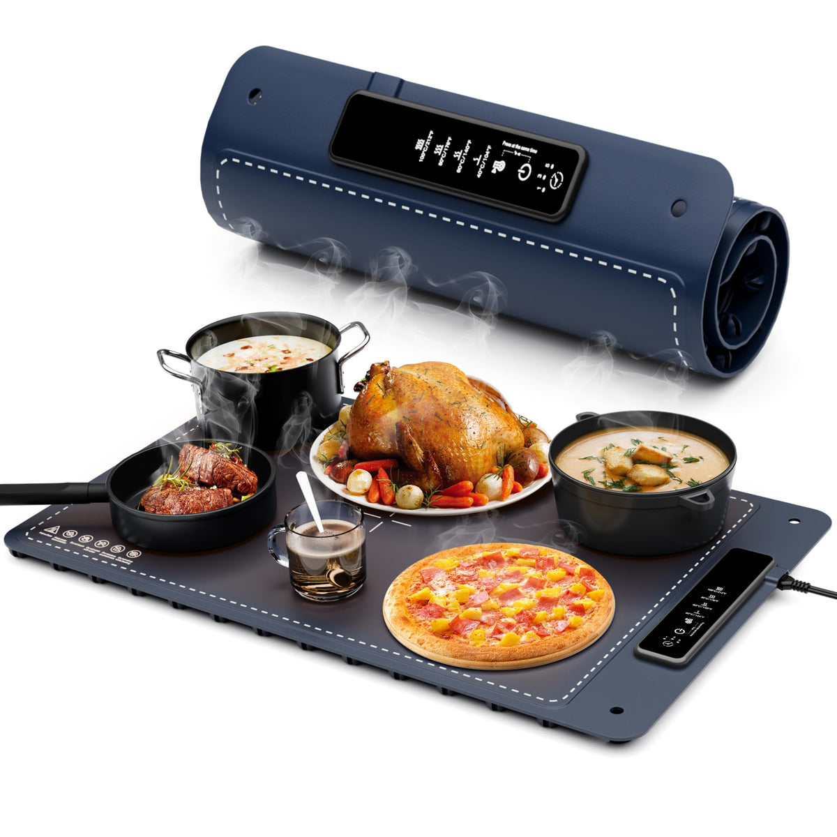 Fousixdi warming mat with full-surface heating for evenly warmed buffet trays