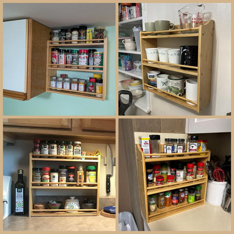 FoverOne bamboo spice rack closeup reveals smooth, moisture-proof finish