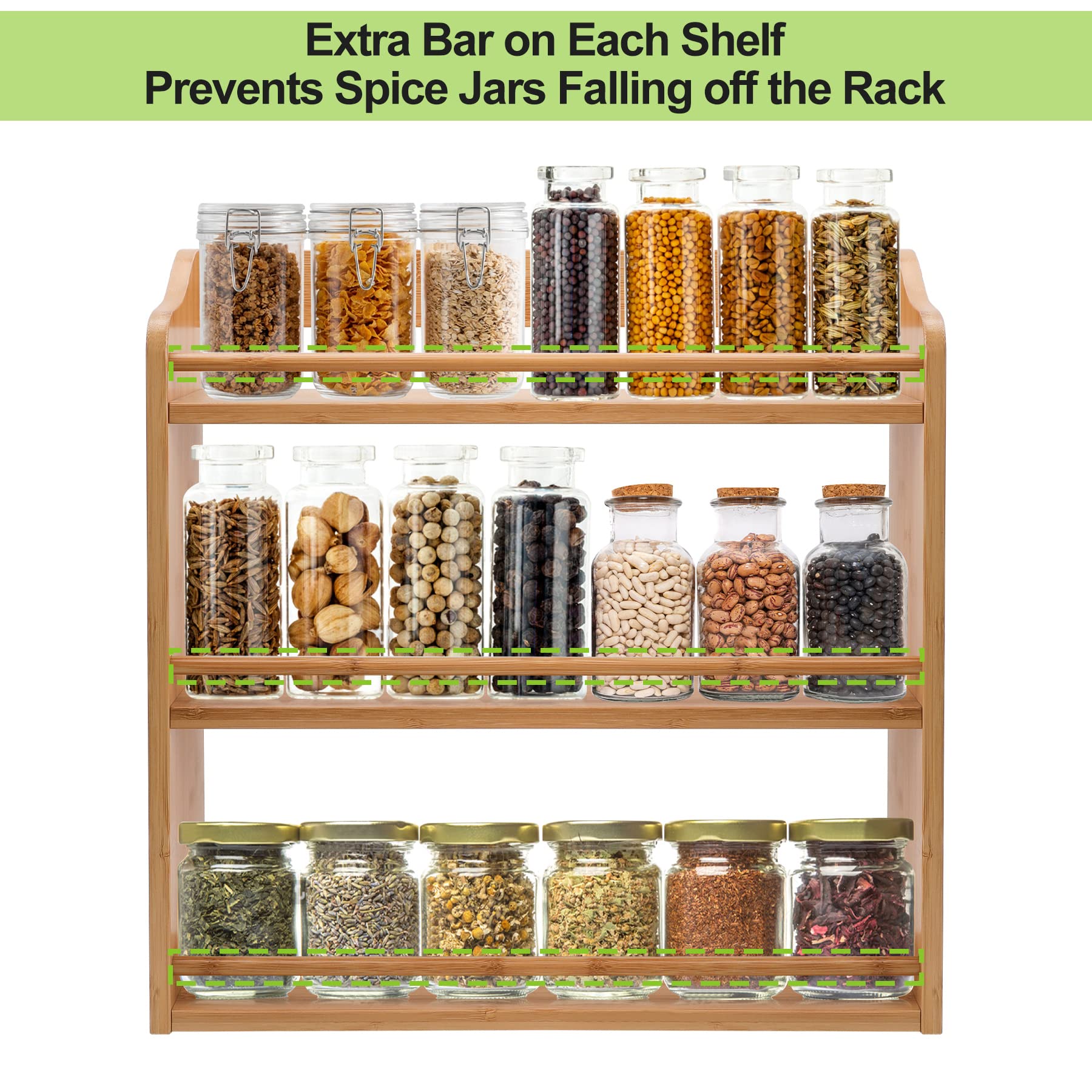 FoverOne bamboo spice rack wall-mount setup saves counter space