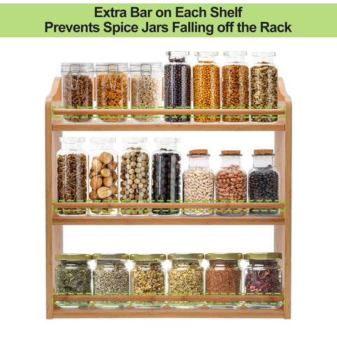 FoverOne bamboo spice rack wall-mount setup saves counter space