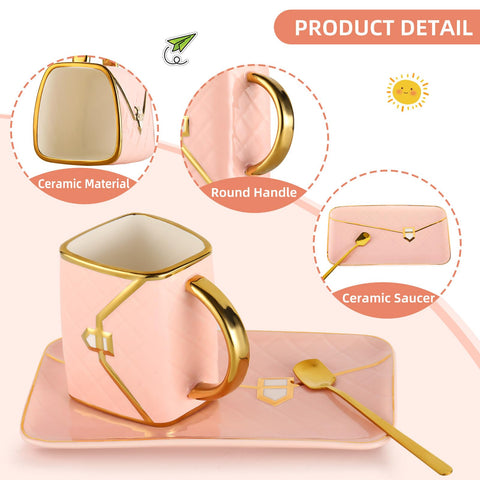 Fovima white handbag mug offers clean, minimalist coffee moments.