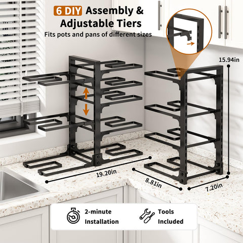 Fovkdcvw double snap grip supports up to 85 lbs of cookware.