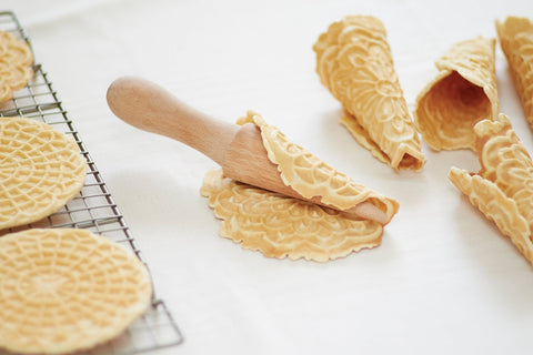 Fox Run wooden pastry tool for pizzelles and krumkake.