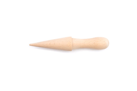 Fox Run wooden pizzelle roller handle provides ergonomic, comfortable grip.