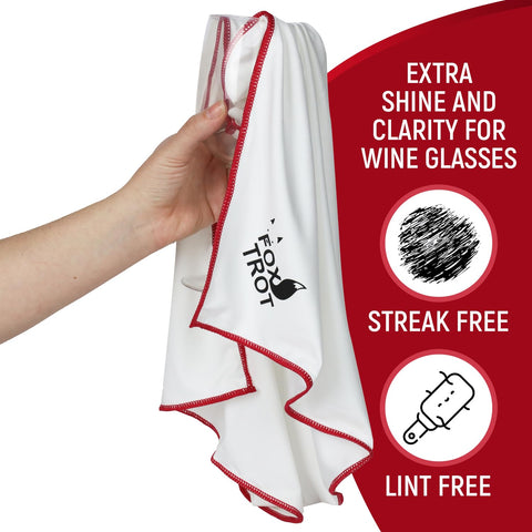Fox Trot large-design cloth keeps fingers away from polished surfaces.
