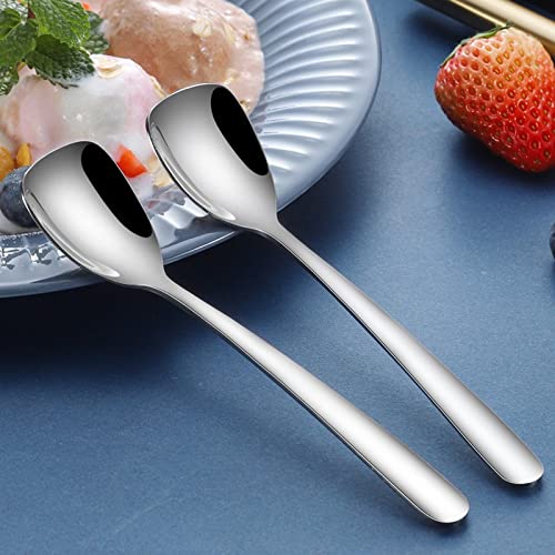 FOXAS ergonomic handle dessert spoons with balanced scooping feel