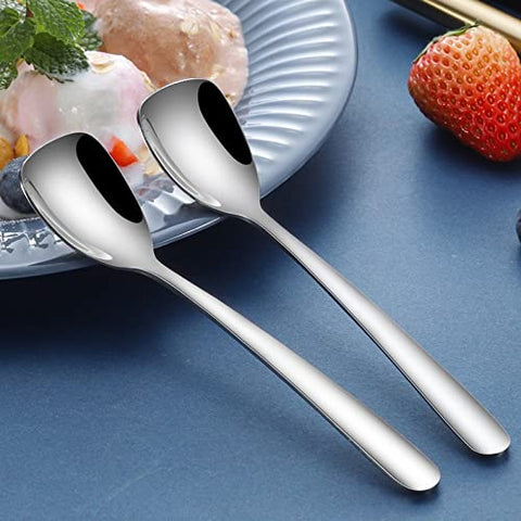 FOXAS ergonomic handle dessert spoons with balanced scooping feel