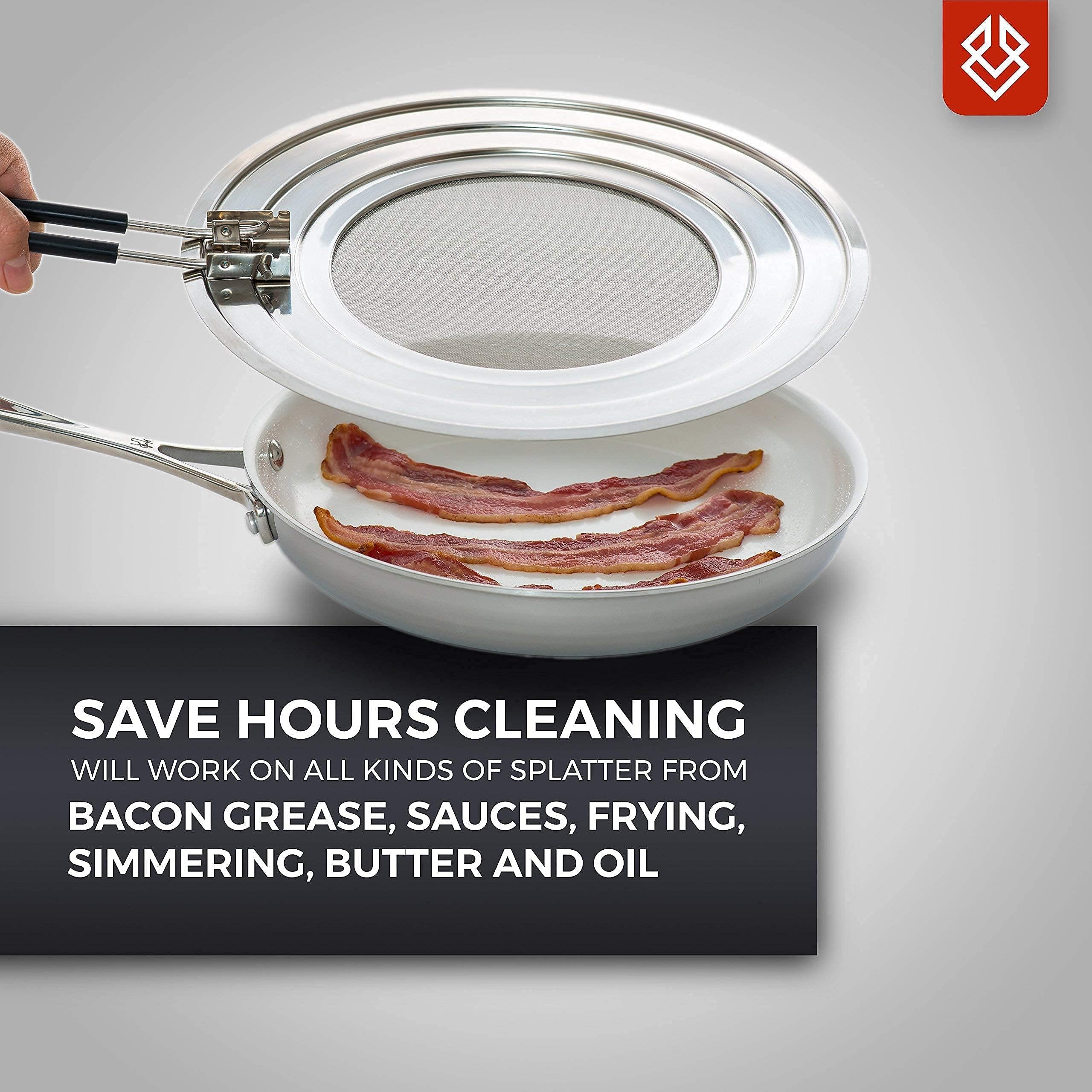 FOXEL guard adapts to cast iron pans, fryers, and steamers for versatility
