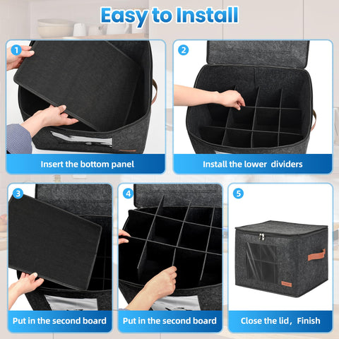 foyego dark-grey mug storage case keeping tableware tidy and protected