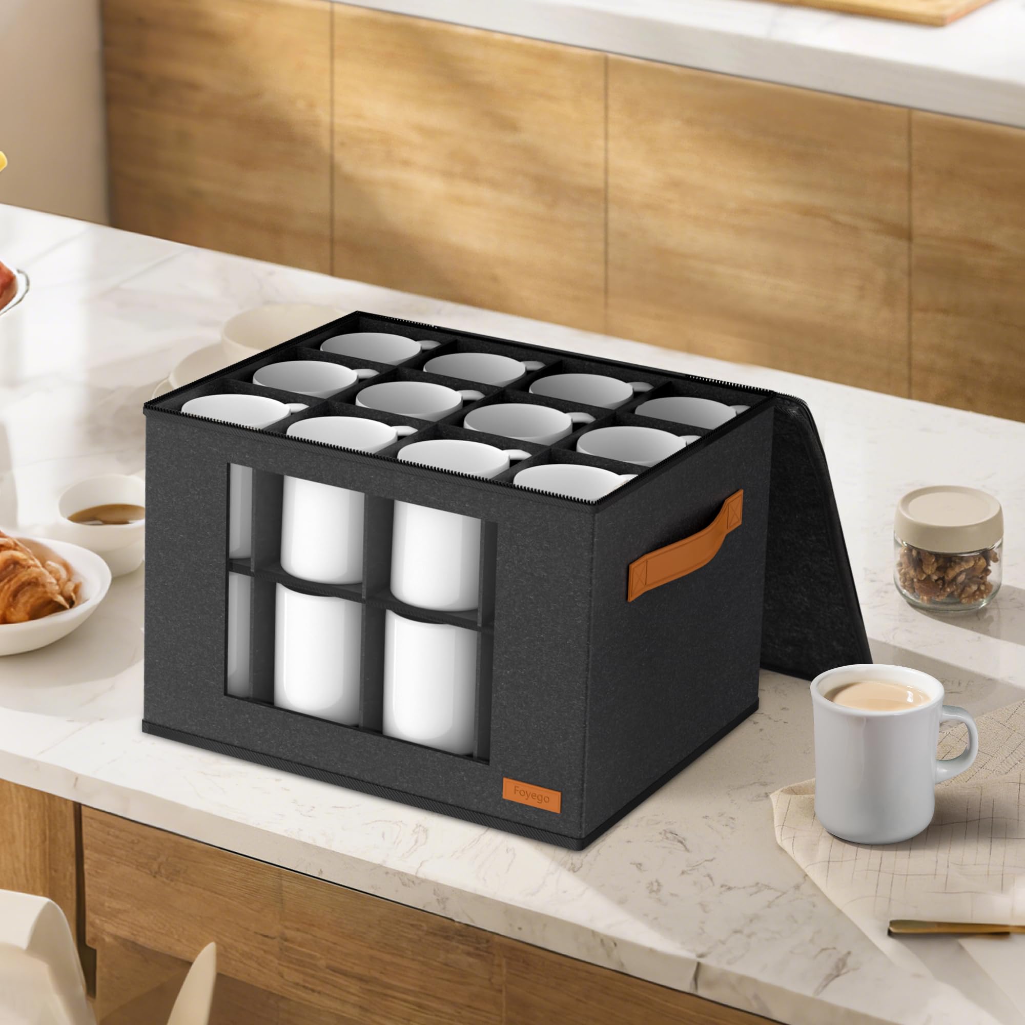 foyego multi-purpose mug storage suitable for moving and seasonal organization