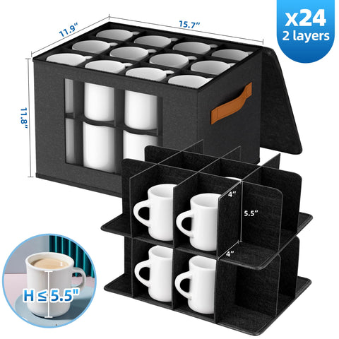 foyego stackable mug organizer with lid demonstrating space efficiency