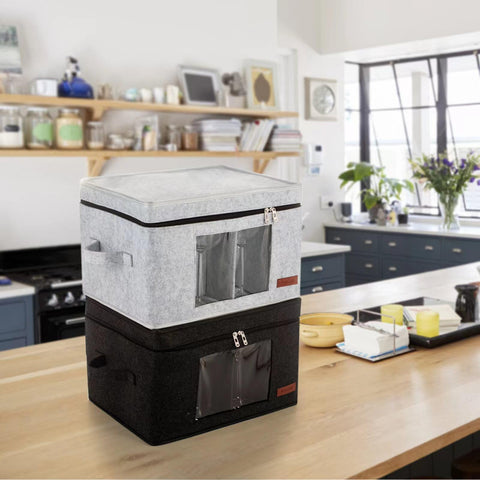 Foyego wine glass storage box multi-purpose for mugs and small items.