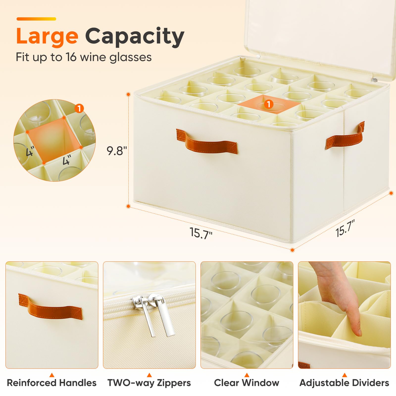Foyego storage box with reinforced handles for easy lifting