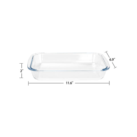 FOYO Basics clear baking dish ready for oven-to-table service.