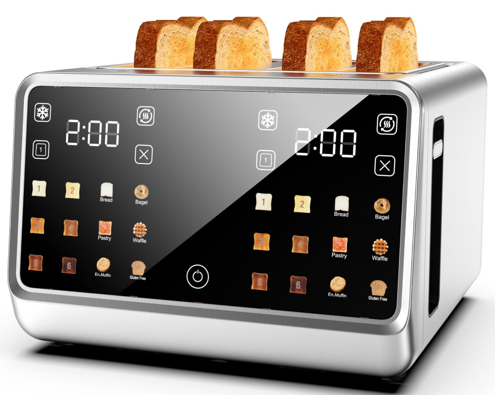 Foyoconven smart toaster with 4-slice wide slot toasts thick bread evenly