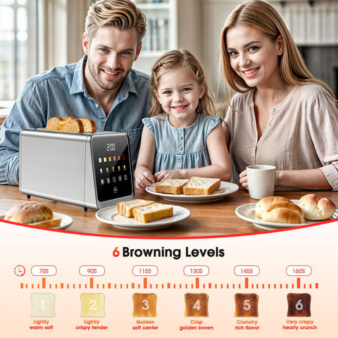 Foyoconven 2-slice wide slots for bagels and artisan bread