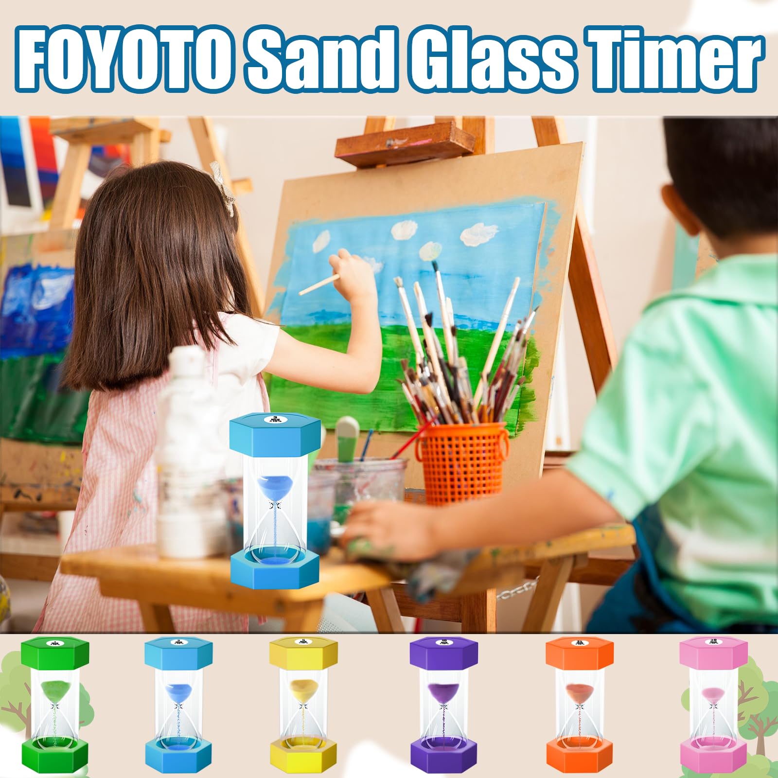 FOYOTO hourglass pink 30-minute timer supports longer activities and calm routines.