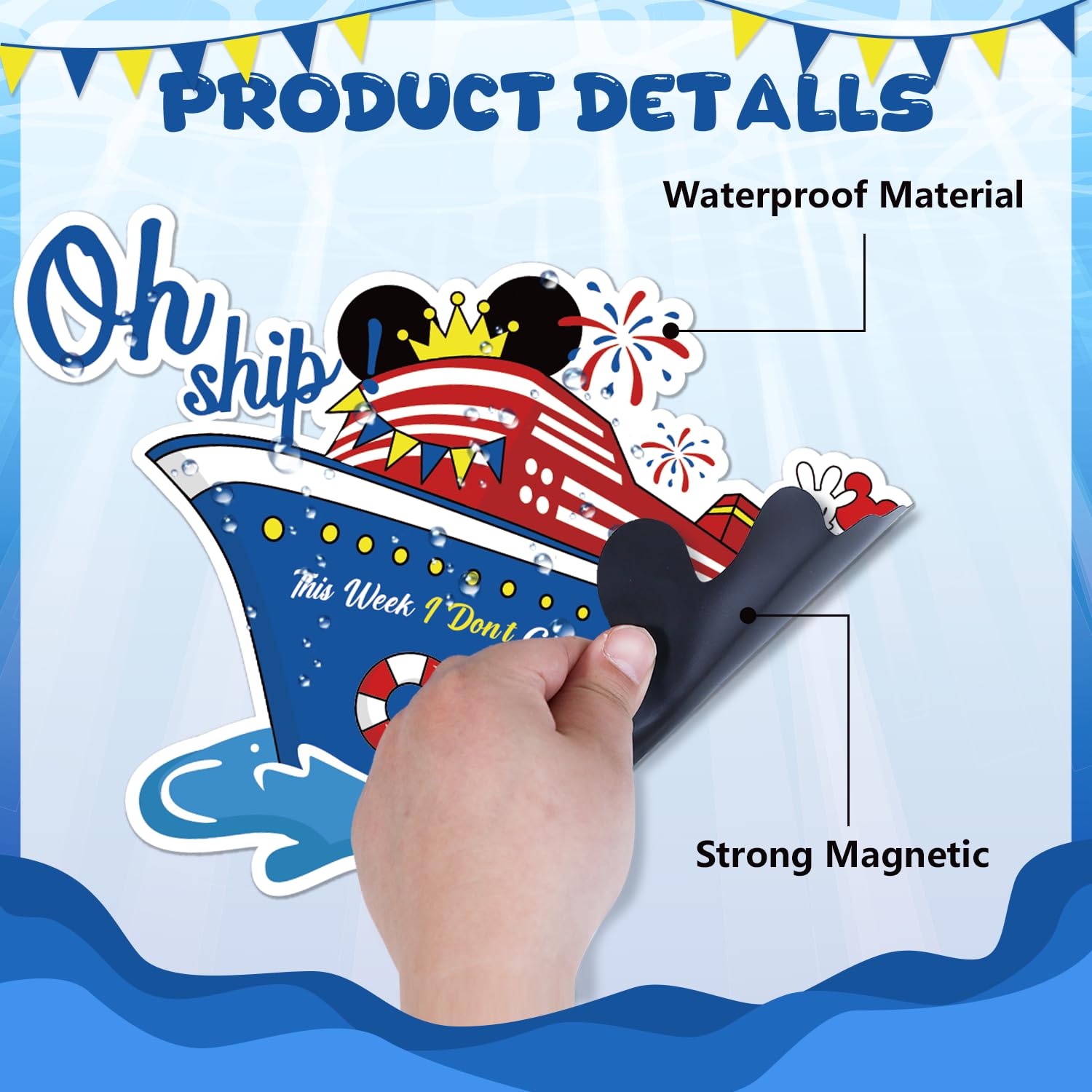 Fprl mouse magnet cruise door decor featuring anchor for metal surfaces