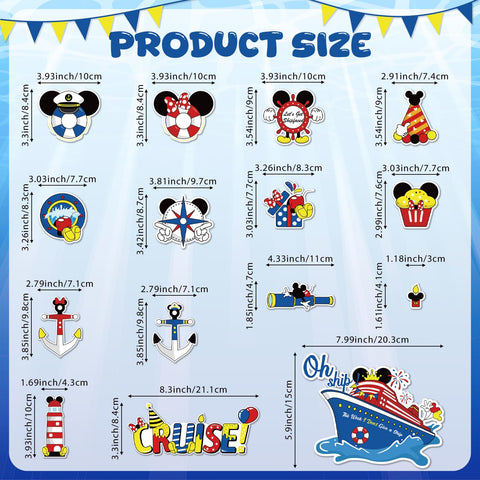 Fprl mouse magnet cruise door decor with life ring adds coastal charm to fridge
