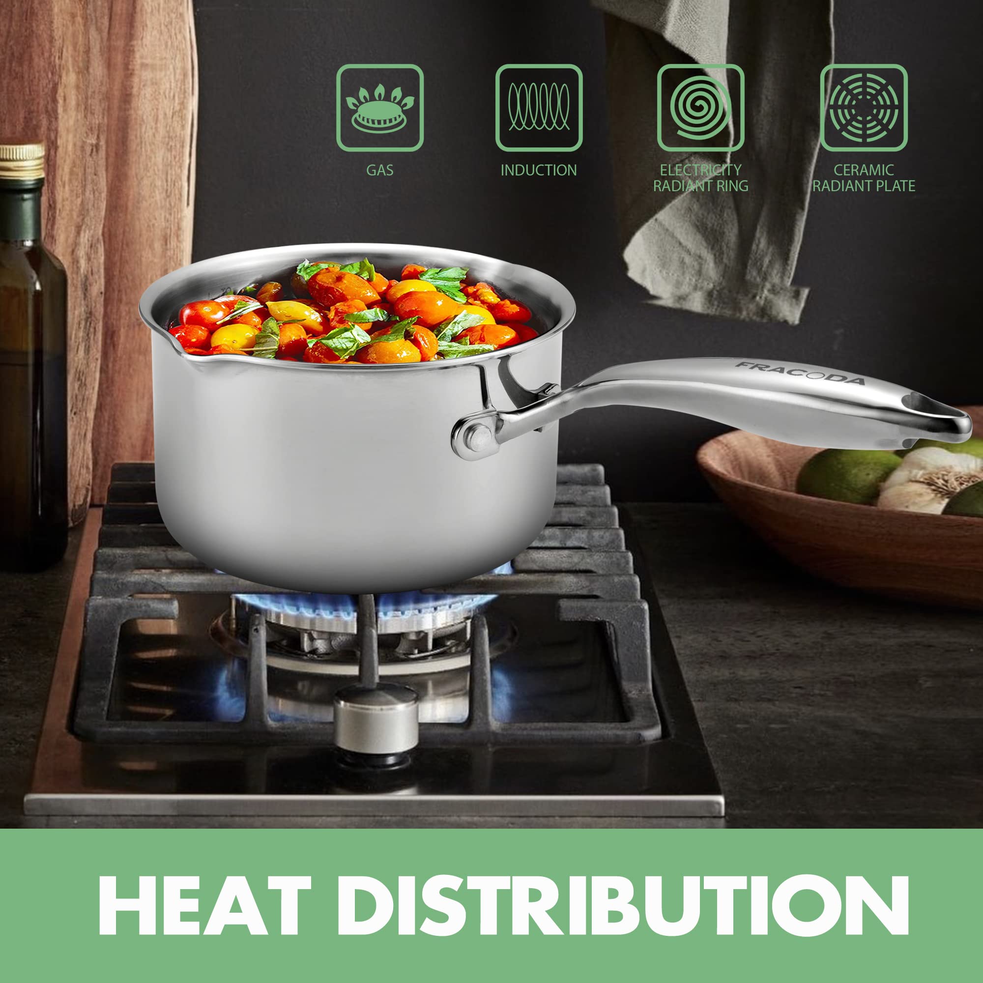 Fracoda induction-compatible design works on all common stoves