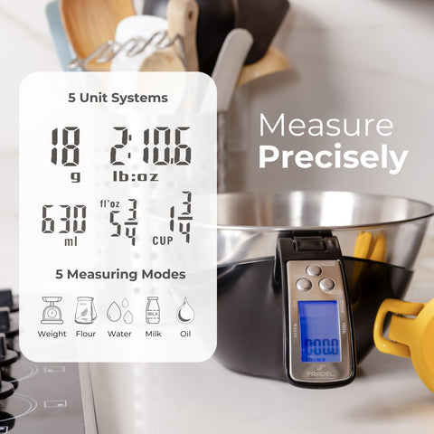 Fradel stainless steel removable bowl for mixing and easy cleaning.