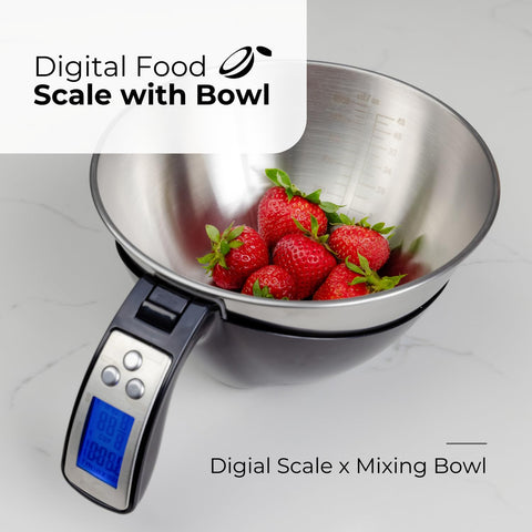 Fradel backlit display makes reading measurements quick during meal prep.