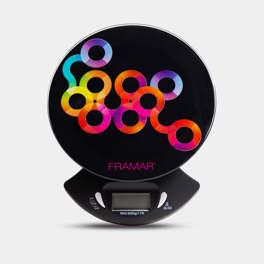FRAMAR scale with tempered glass top simplifies cleaning and adds a stylish touch.